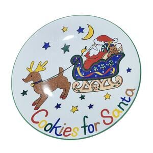 Mikasa 11" Cookies For Santa Cookie Plate Reindeer Toys Sleigh